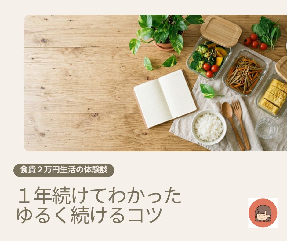 一人暮らしの食費2万円生活｜1年続けてわかったゆるく続く3つのコツ